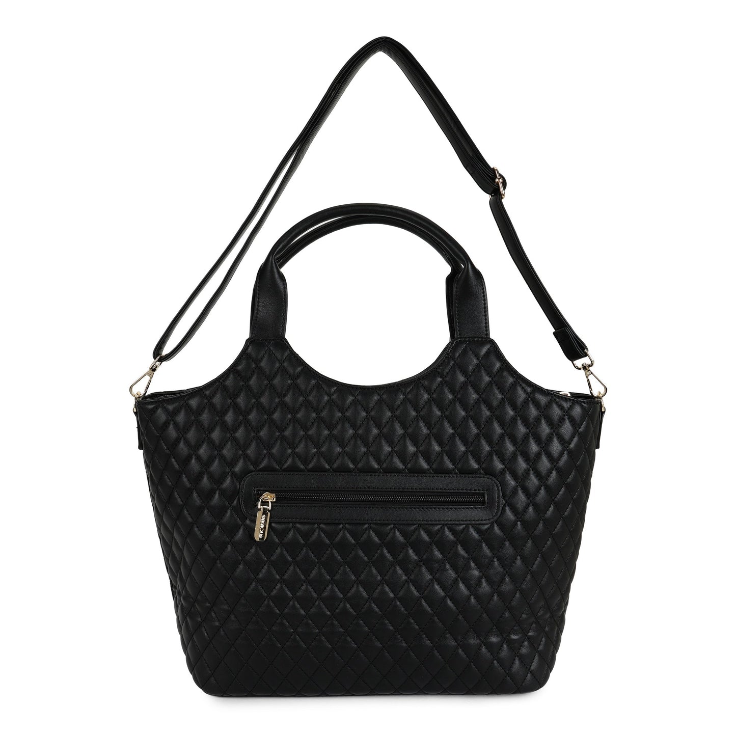 Magnolia PU Leather Women Black Tote Bag