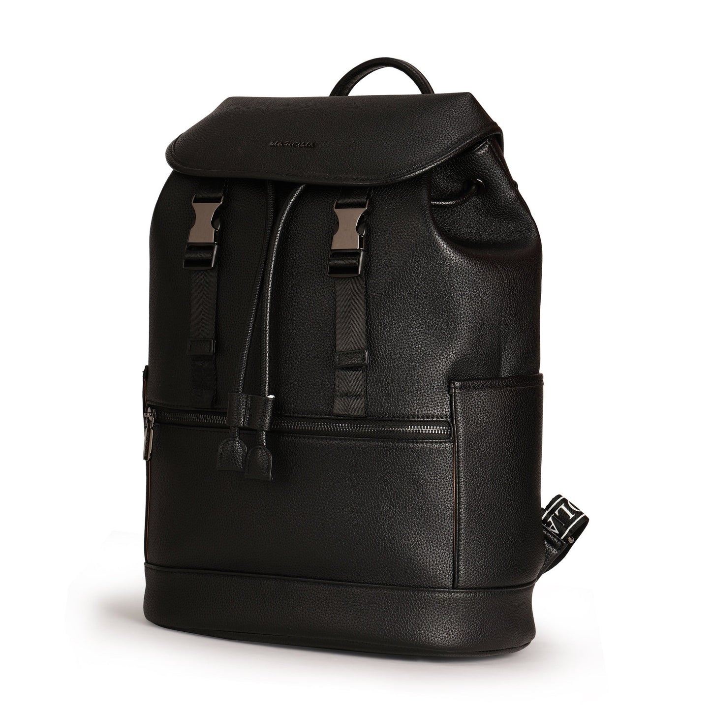 Magnolia PU Leather  Black Backpack