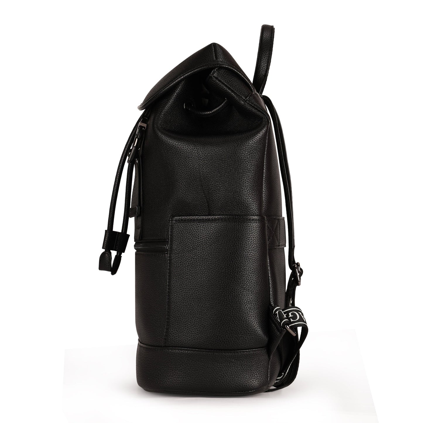 Magnolia PU Leather  Black Backpack