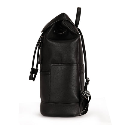 Magnolia PU Leather  Black Backpack