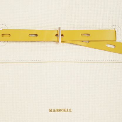 Magnolia PU Leather Women Ivory Tote Bag