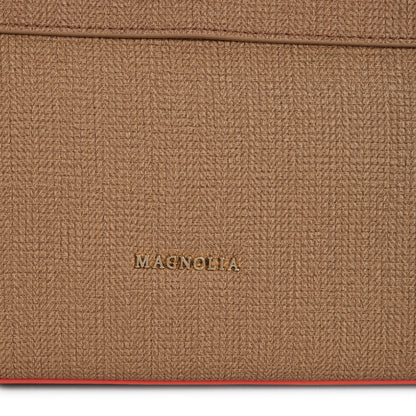 Magnolia PU Leather Women Brown Tote Bag