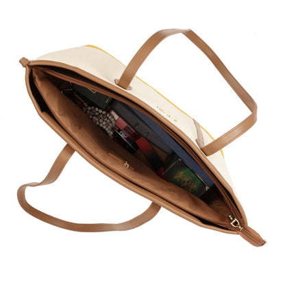 Magnolia PU Leather Women Khaki Tote Bag