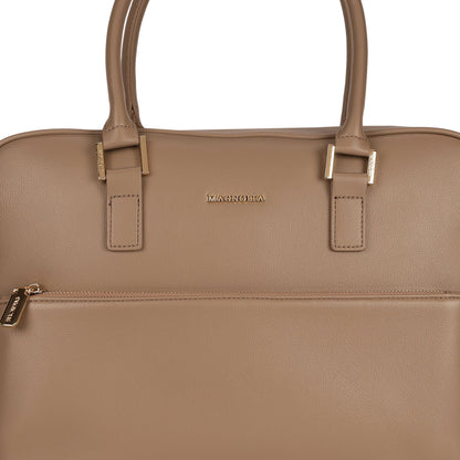 Magnolia PU Leather  Taupe Laptopbag