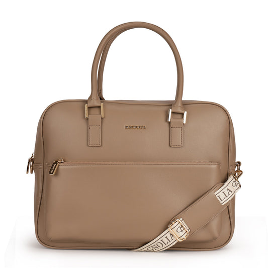 Magnolia PU Leather  Taupe Laptopbag