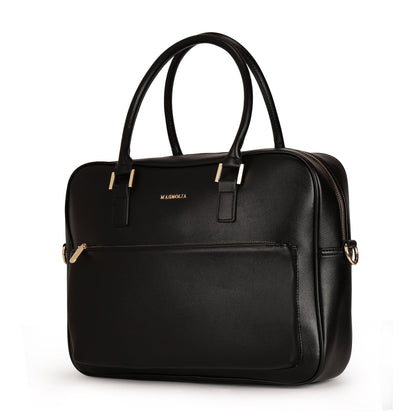 Magnolia PU Leather  Black Laptopbag