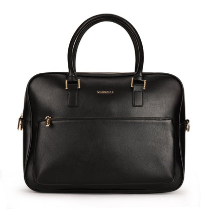 Magnolia PU Leather  Black Laptopbag