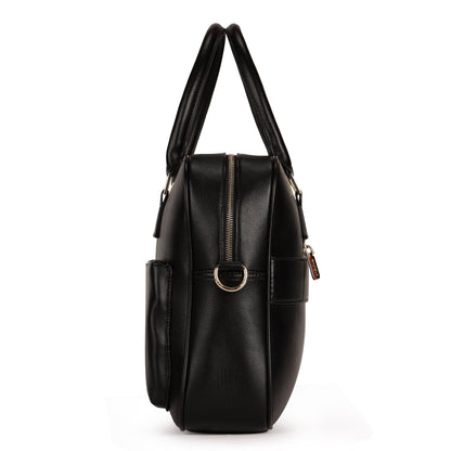 Magnolia PU Leather  Black Laptopbag