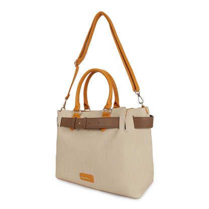 Magnolia PU Leather Women Khaki Tote Bag