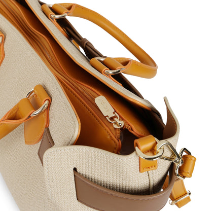 Magnolia PU Leather Women Khaki Tote Bag