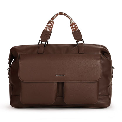 Magnolia PU Leather Women Brown Handbag