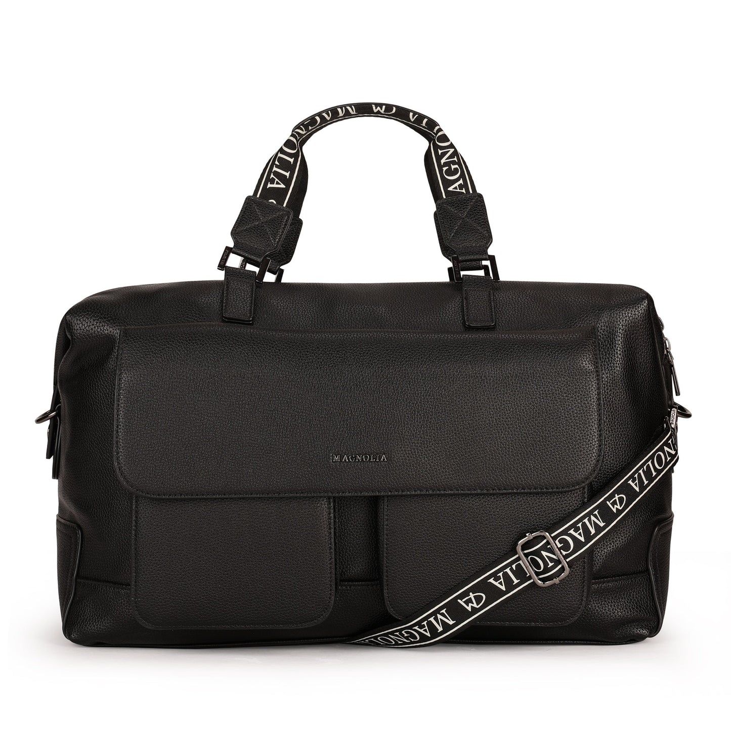 Magnolia PU Leather Women Black Handbag