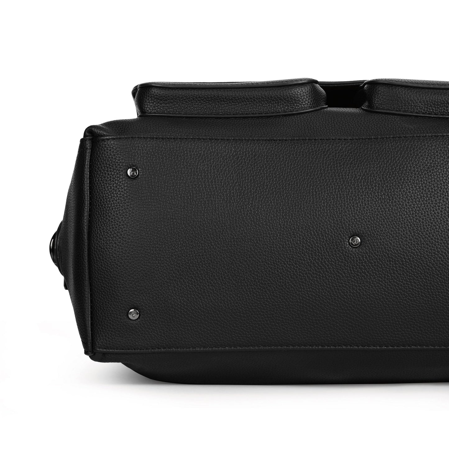Magnolia PU Leather Women Black Handbag