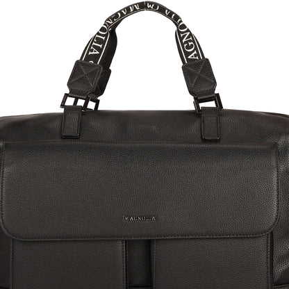 Magnolia PU Leather Women Black Handbag