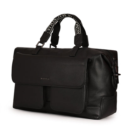 Magnolia PU Leather Women Black Handbag