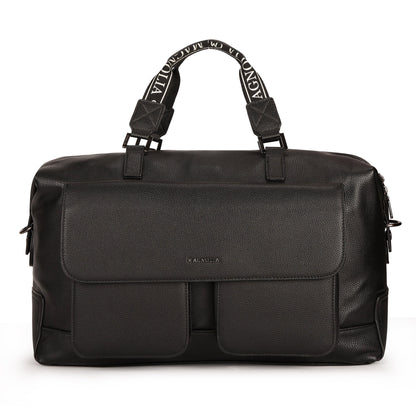 Magnolia PU Leather Women Black Handbag