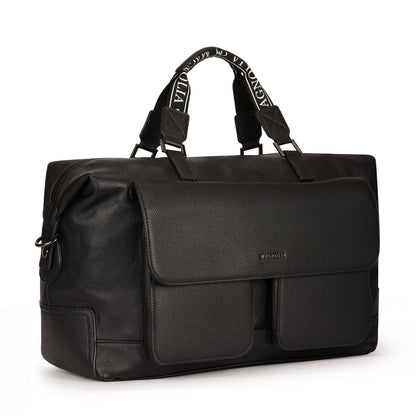 Magnolia PU Leather Women Black Handbag