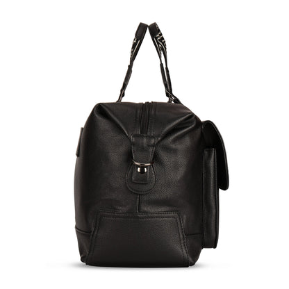 Magnolia PU Leather Women Black Handbag