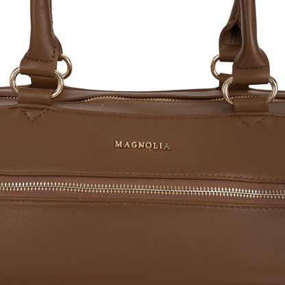 Magnolia PU Leather  Brown Duffle Bag