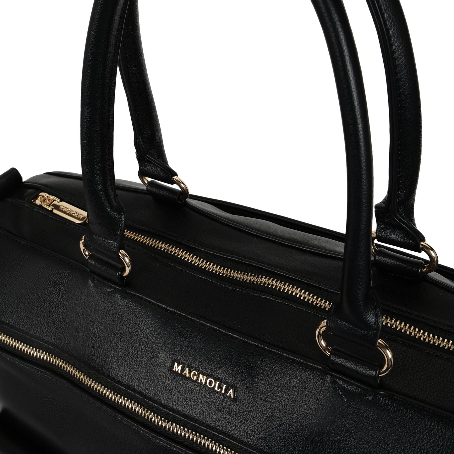Magnolia PU Leather  Black Duffle Bag