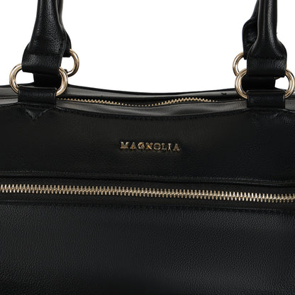 Magnolia PU Leather  Black Duffle Bag
