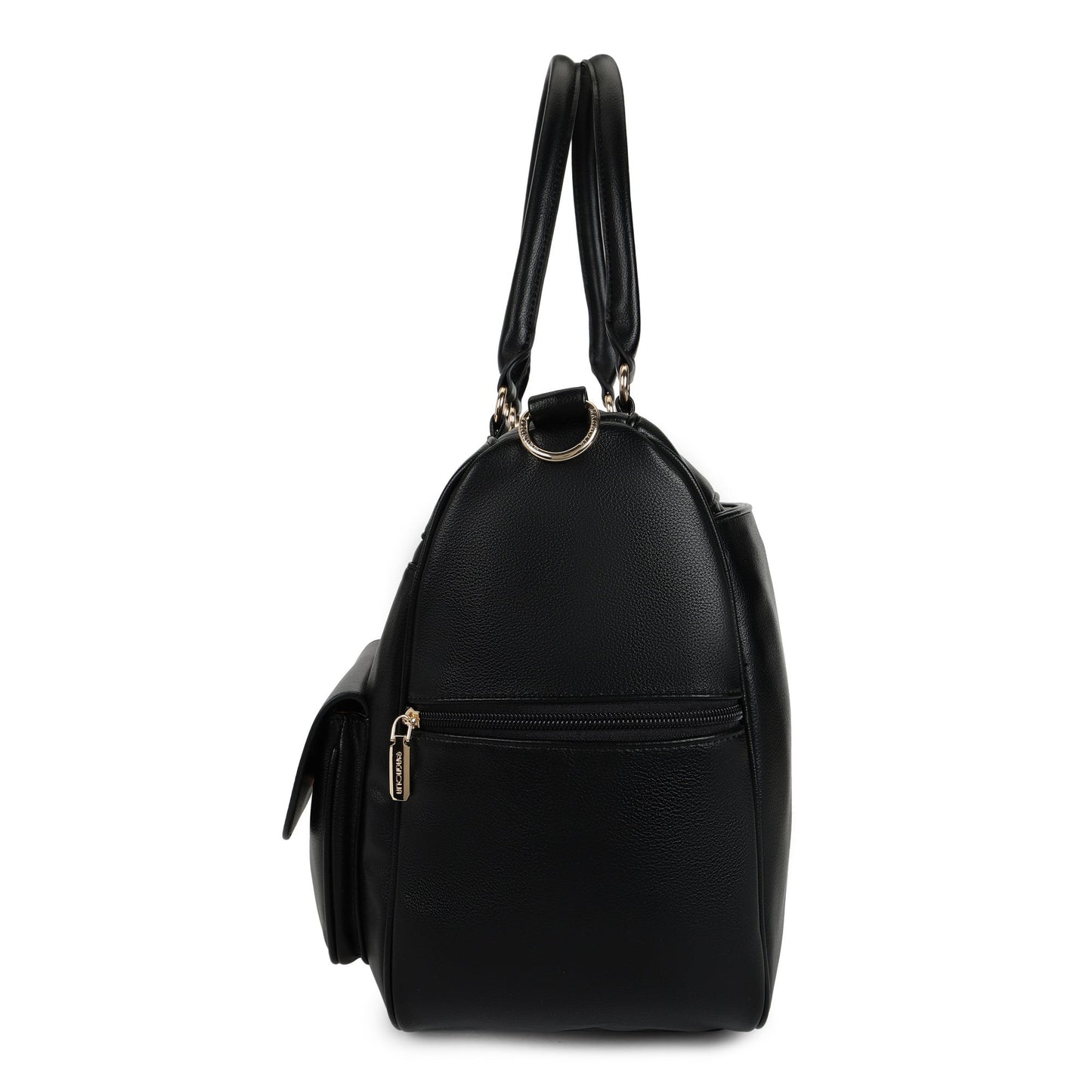 Magnolia PU Leather  Black Duffle Bag