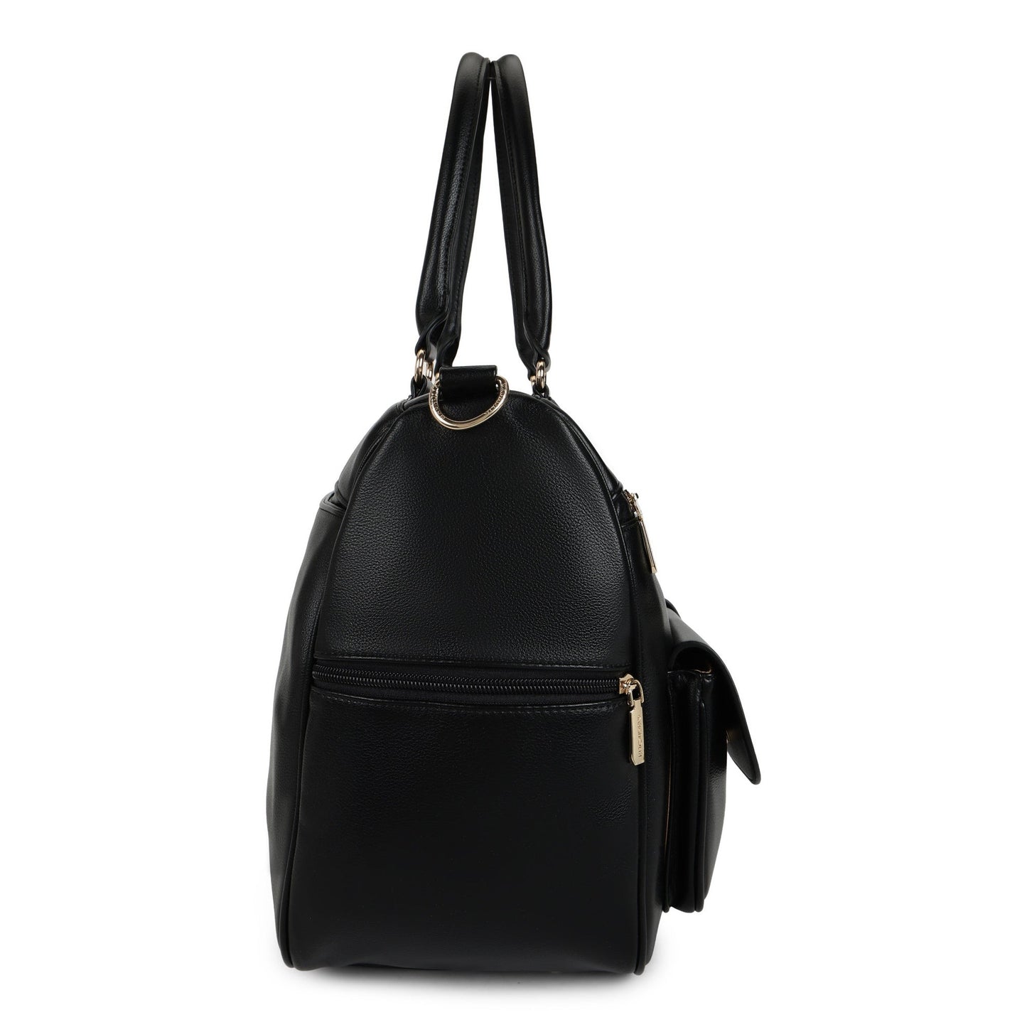 Magnolia PU Leather  Black Duffle Bag