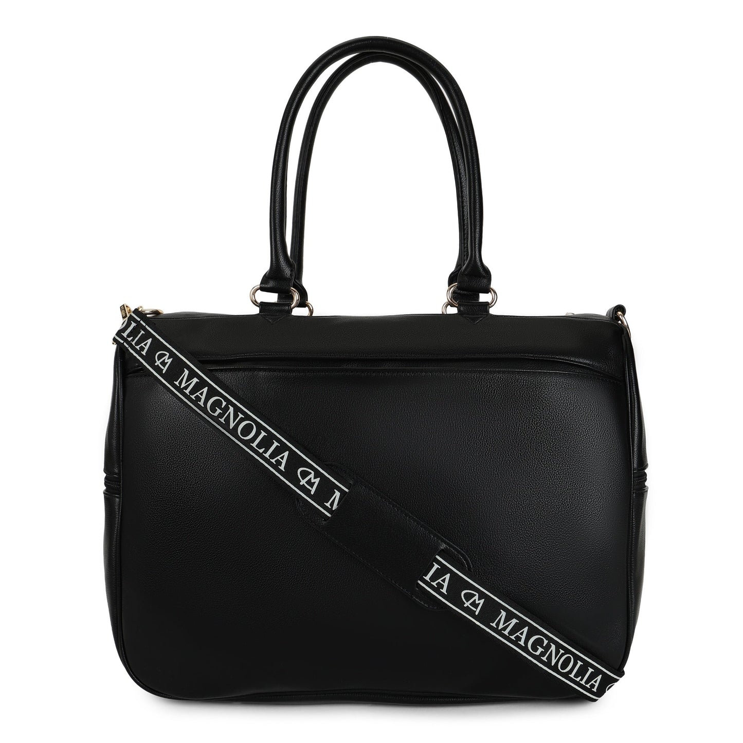 Magnolia PU Leather  Black Duffle Bag