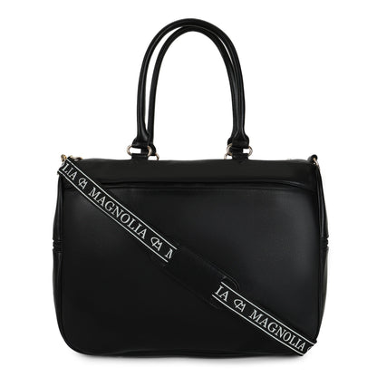 Magnolia PU Leather  Black Duffle Bag