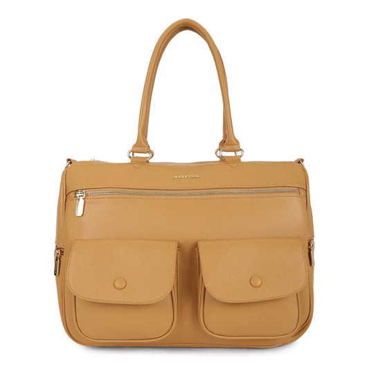Magnolia PU Leather  Yellow Duffle Bag
