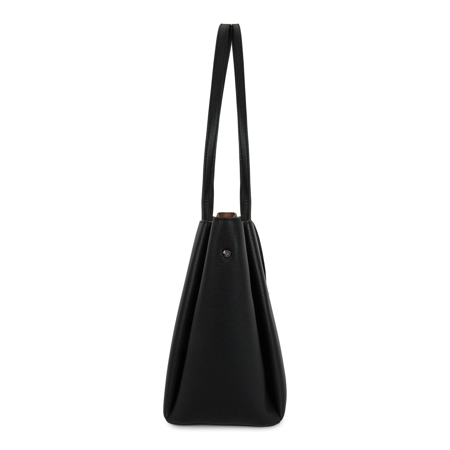 Magnolia PU Leather Women Black Tote Bag