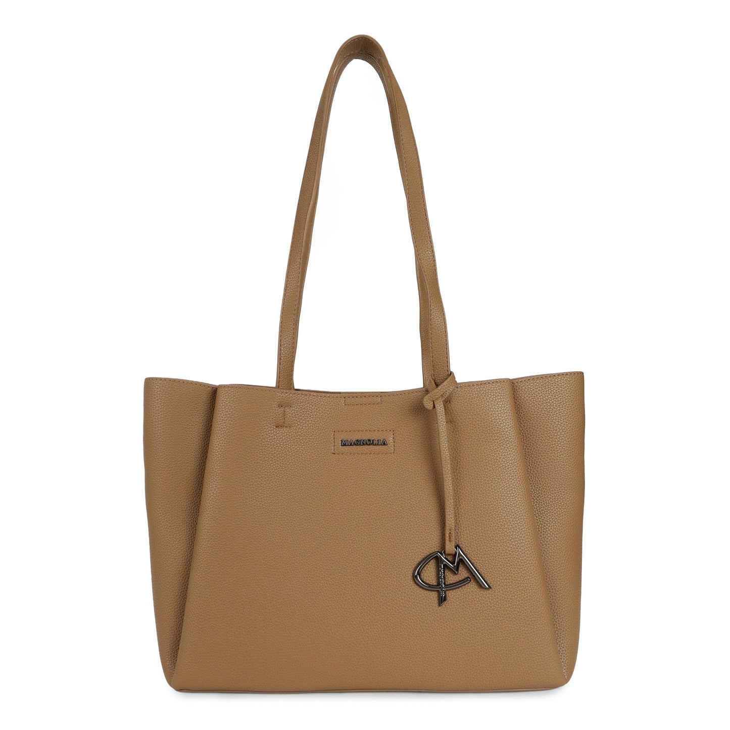Magnolia PU Leather Women Brown Tote Bag