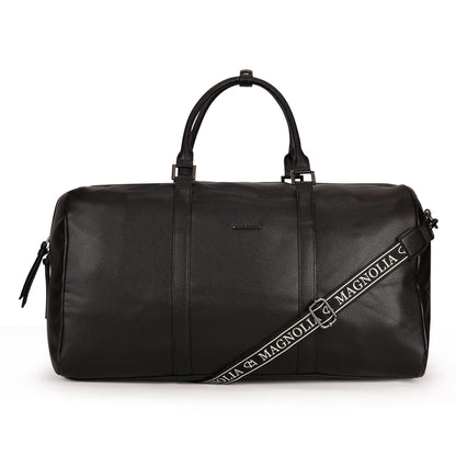 Magnolia PU Leather  Black Duffle Bag