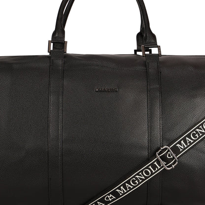 Magnolia PU Leather  Black Duffle Bag