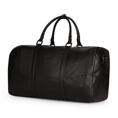 Magnolia PU Leather  Black Duffle Bag