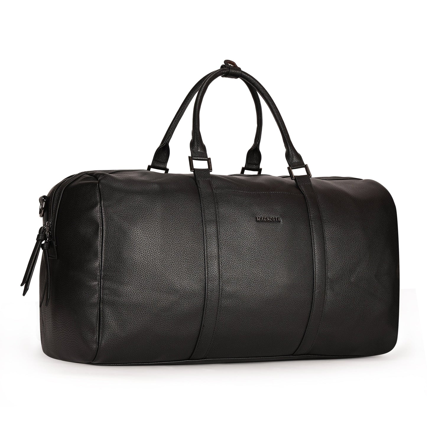 Magnolia PU Leather  Black Duffle Bag
