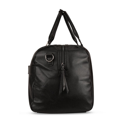 Magnolia PU Leather  Black Duffle Bag