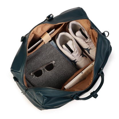 Magnolia PU Leather  Blue Duffle Bag