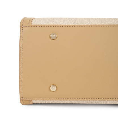 Magnolia PU Leather Women Beige Shoulder Bag