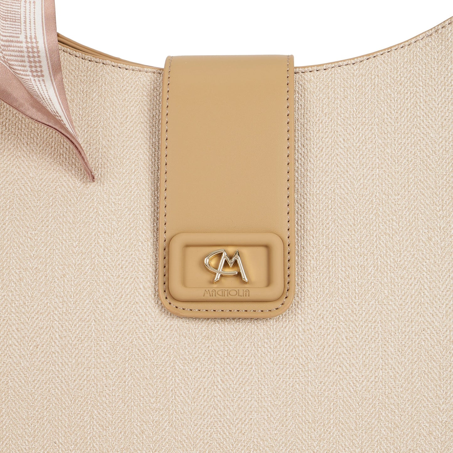 Magnolia PU Leather Women Beige Shoulder Bag