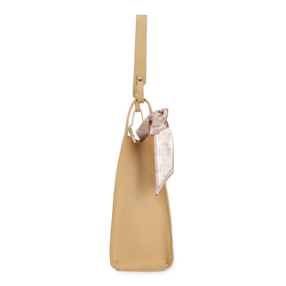Magnolia PU Leather Women Beige Shoulder Bag