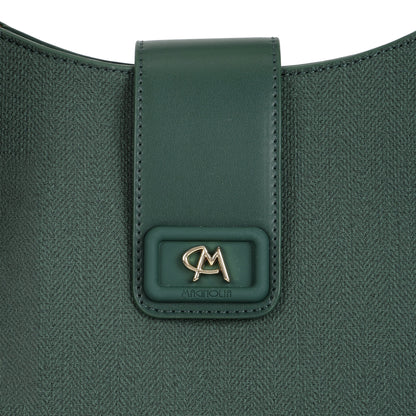 Magnolia PU Leather Women Green Shoulder Bag