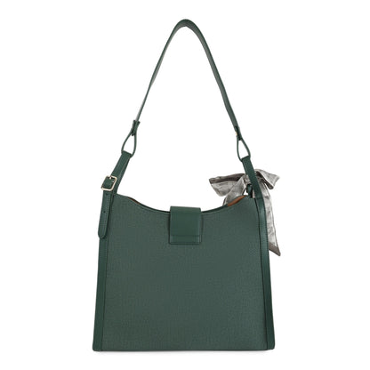 Magnolia PU Leather Women Green Shoulder Bag