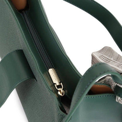 Magnolia PU Leather Women Green Shoulder Bag