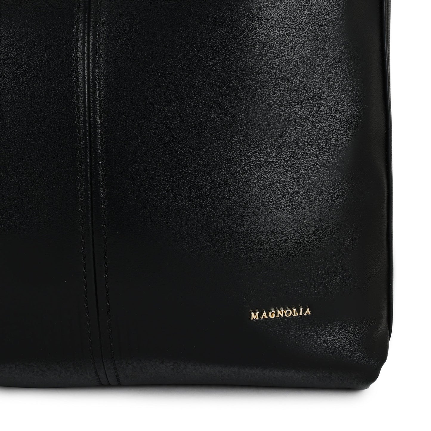 Magnolia PU Leather Women Black Tote Bag