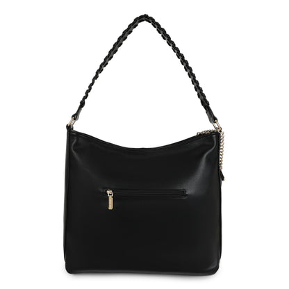 Magnolia PU Leather Women Black Tote Bag
