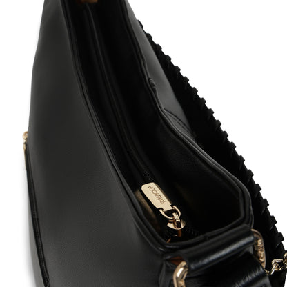 Magnolia PU Leather Women Black Tote Bag