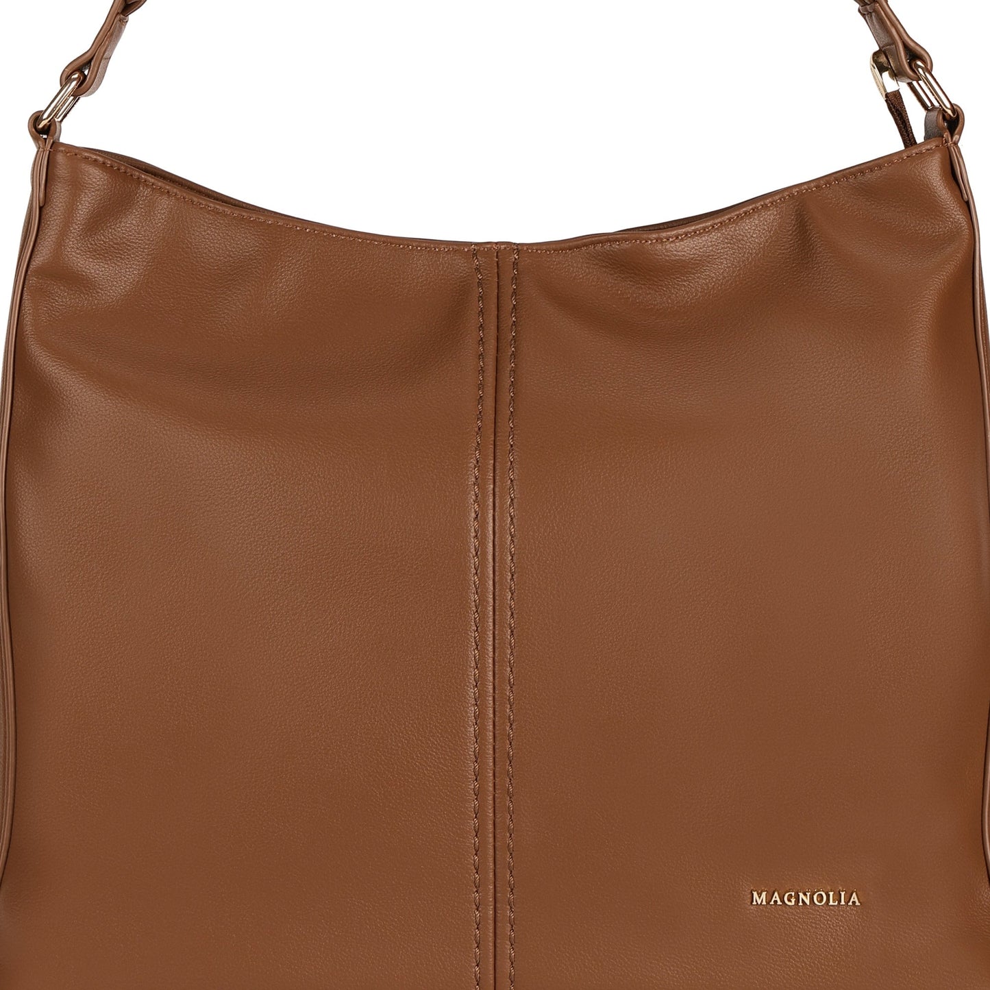 Magnolia PU Leather Women Brown Tote Bag
