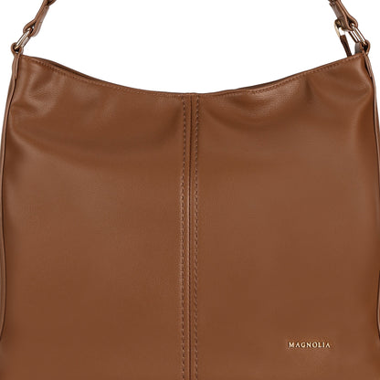 Magnolia PU Leather Women Brown Tote Bag