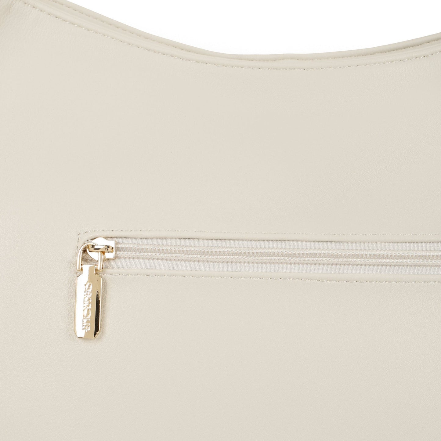 Magnolia PU Leather Women Beige Tote Bag